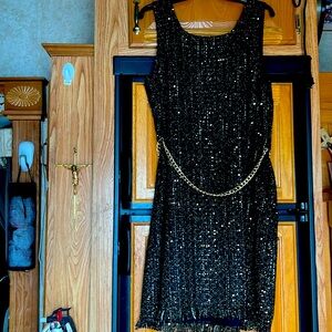 Metallic Fringe Dress